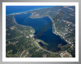 Aerial image of [5590] Portage Lake in Manistee, MI with Silver Metal frame