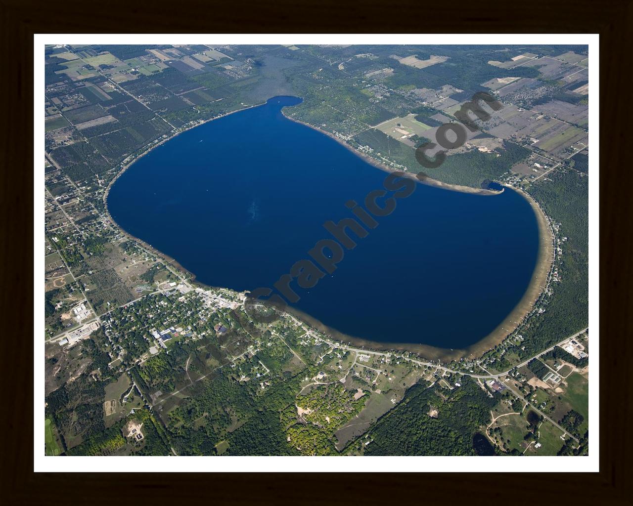 Aerial image of [5591] Bear Lake in Manistee, MI with Black Wood frame