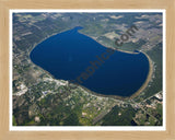 Aerial image of [5591] Bear Lake in Manistee, MI with Natural Wood frame