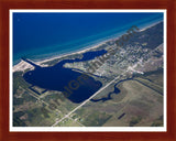 Aerial image of [5592] Arcadia Lake in Manistee, MI with Cherry Wood frame