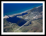 Aerial image of [5592] Arcadia Lake in Manistee, MI with Black Metal frame