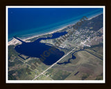 Aerial image of [5592] Arcadia Lake in Manistee, MI with Black Wood frame