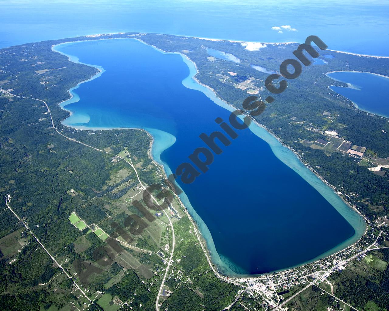 Aerial image of [5595] Crystal Lake in Benzie, MI with No frame