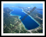 Aerial image of [5595] Crystal Lake in Benzie, MI with Black Metal frame