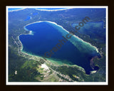 Aerial image of [5596] Platte Lake in Benzie, MI with Black Wood frame