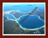 Aerial image of [5598] Glen Lakes, Big & Little in Leelanau, MI with Cherry Wood frame