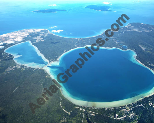 Aerial image of [5598] Glen Lakes, Big & Little in Leelanau, MI with No frame