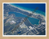 Aerial image of [5599] Cedar Lake in Leelanau, MI with Natural Wood frame