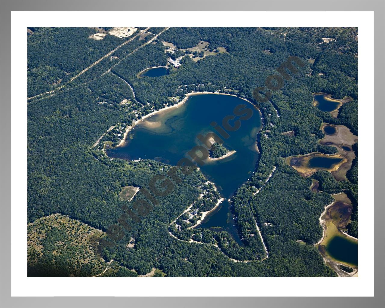 Aerial image of [5601] Island Lake in Grand Traverse, MI with Silver Metal frame