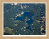 Aerial image of [5601] Island Lake in Grand Traverse, MI with Natural Wood frame