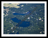 Aerial image of [5602] High Lake & Tibbets Lake in Grand Traverse, MI with Black Metal frame