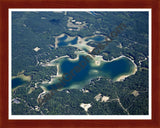 Aerial image of [5606] Rennie Lake in Grand Traverse, MI with Cherry Wood frame