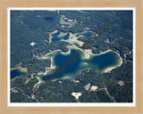 Aerial image of [5606] Rennie Lake in Grand Traverse, MI with Natural Wood frame