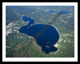 Aerial image of [5608] Crooked Lake in Missaukee, MI with Black Metal frame