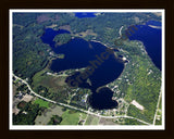 Aerial image of [5609] Lake Sapphire in Missaukee, MI with Black Wood frame