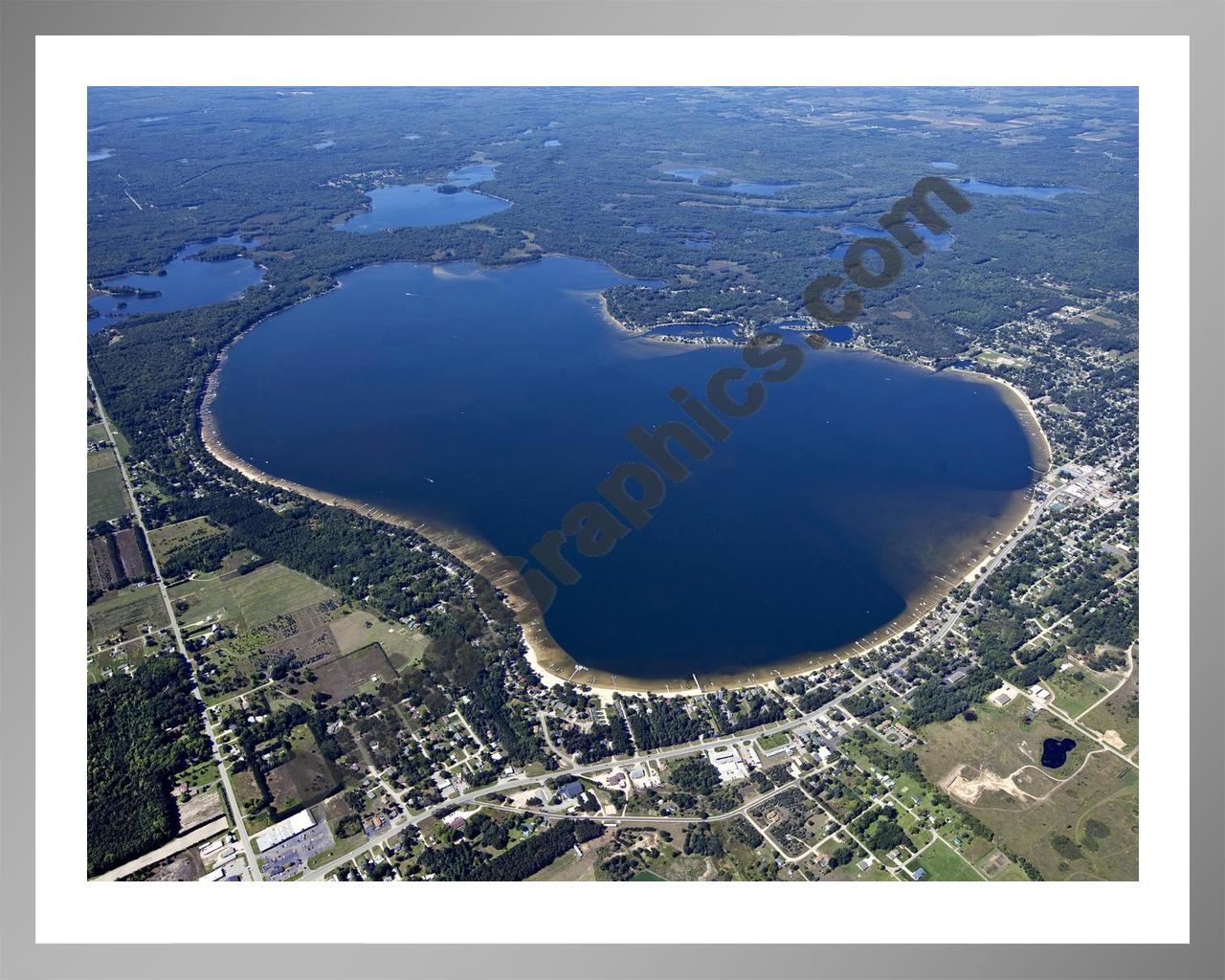 Aerial image of [5610] Lake Missaukee in Missaukee, MI with Silver Metal frame