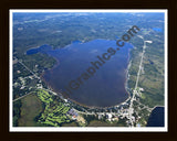 Aerial image of [5612] Lake Mitchell in Wexford, MI with Black Wood frame