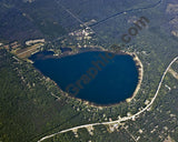 Aerial image of [5613] Wolf Lake in Lake, MI with Canvas Wrap frame