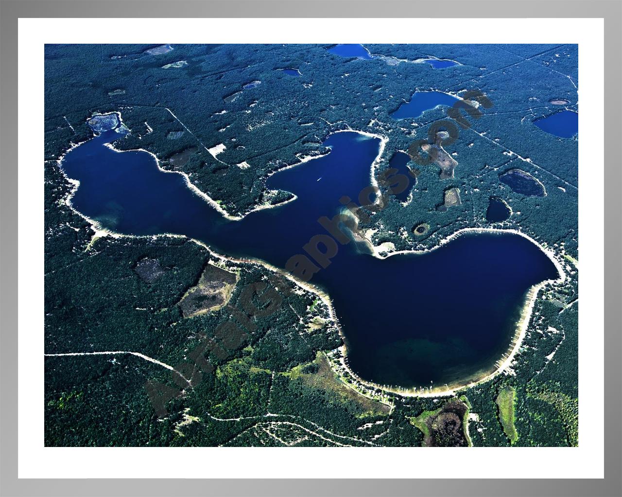 Aerial image of [5614] Big Star Lake in Lake, MI with Silver Metal frame