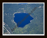 Aerial image of [5615] Pickerel Lake in Newaygo, MI with Black Wood frame