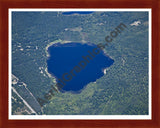 Aerial image of [5615] Pickerel Lake in Newaygo, MI with Cherry Wood frame