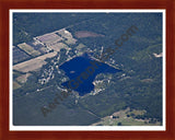 Aerial image of [5616] Pettibone Lake in Newaygo, MI with Cherry Wood frame