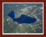 Aerial image of [5618] Diamond Lake in Newaygo, MI with Cherry Wood frame