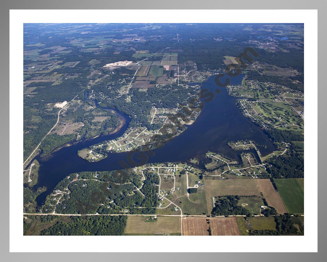 Aerial image of [5624] Lake Isabella in Isabella, MI with Silver Metal frame