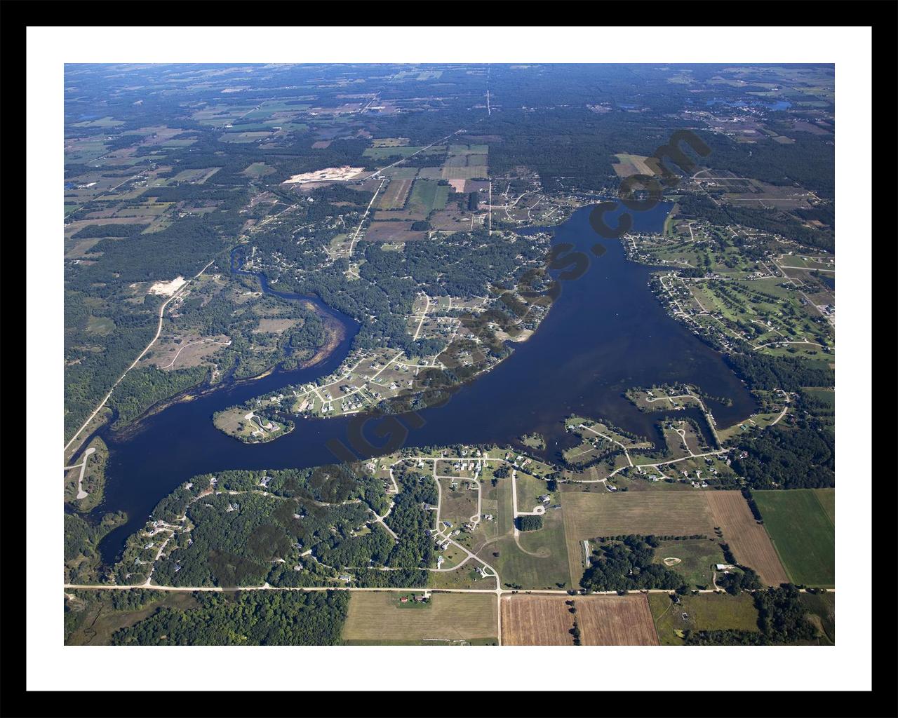 Aerial image of [5624] Lake Isabella in Isabella, MI with Black Metal frame