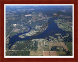 Aerial image of [5624] Lake Isabella in Isabella, MI with Cherry Wood frame