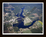 Aerial image of [5626] Lake of the Hills in Isabella, MI with Black Wood frame