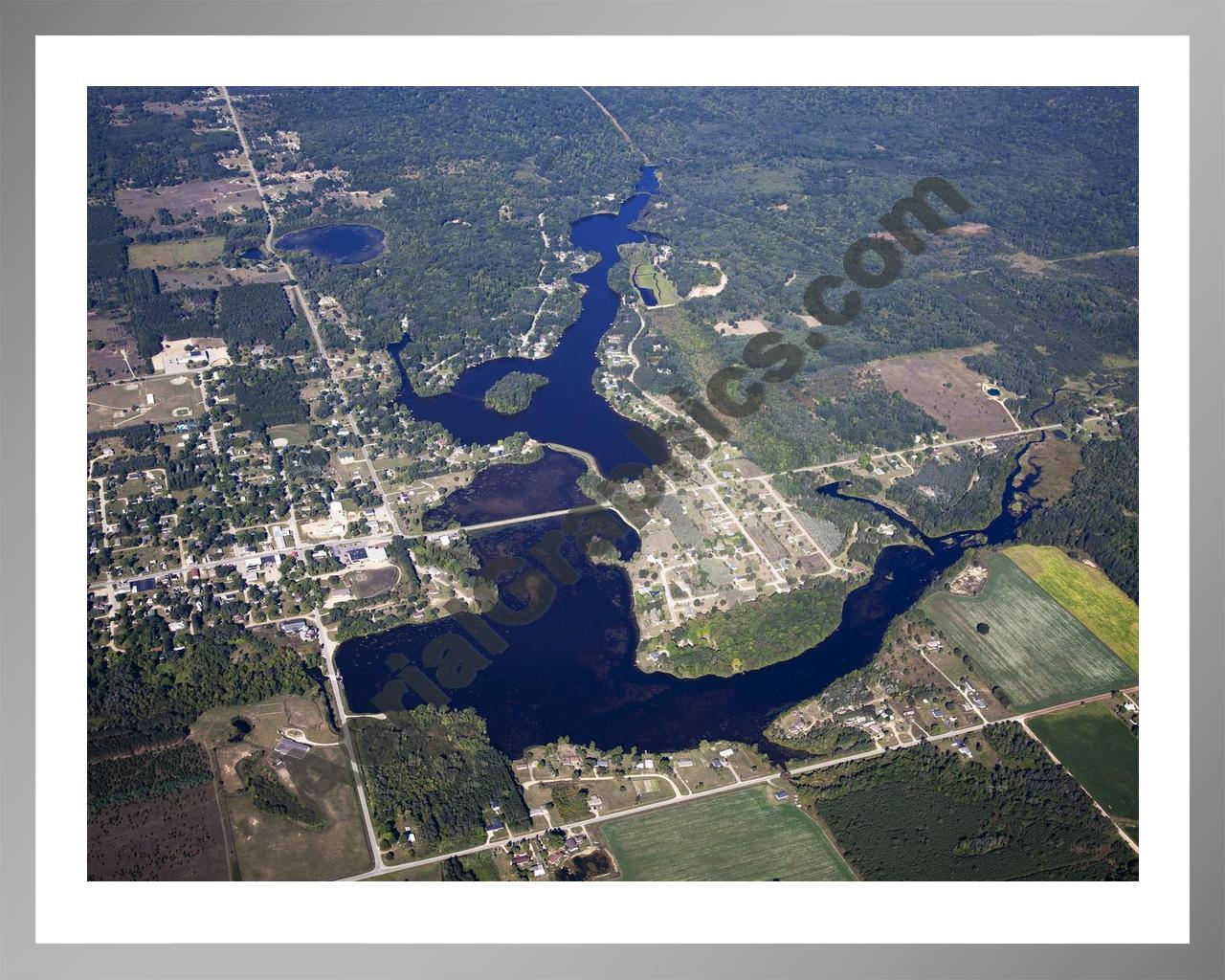 Aerial image of [5626] Lake of the Hills in Isabella, MI with Silver Metal frame