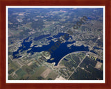 Aerial image of [5627] Lake Lancer in Gladwin, MI with Cherry Wood frame