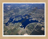 Aerial image of [5627] Lake Lancer in Gladwin, MI with Natural Wood frame