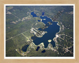 Aerial image of [5628] Littlefield Lake in Isabella, MI with Natural Wood frame