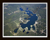 Aerial image of [5628] Littlefield Lake in Isabella, MI with Black Wood frame