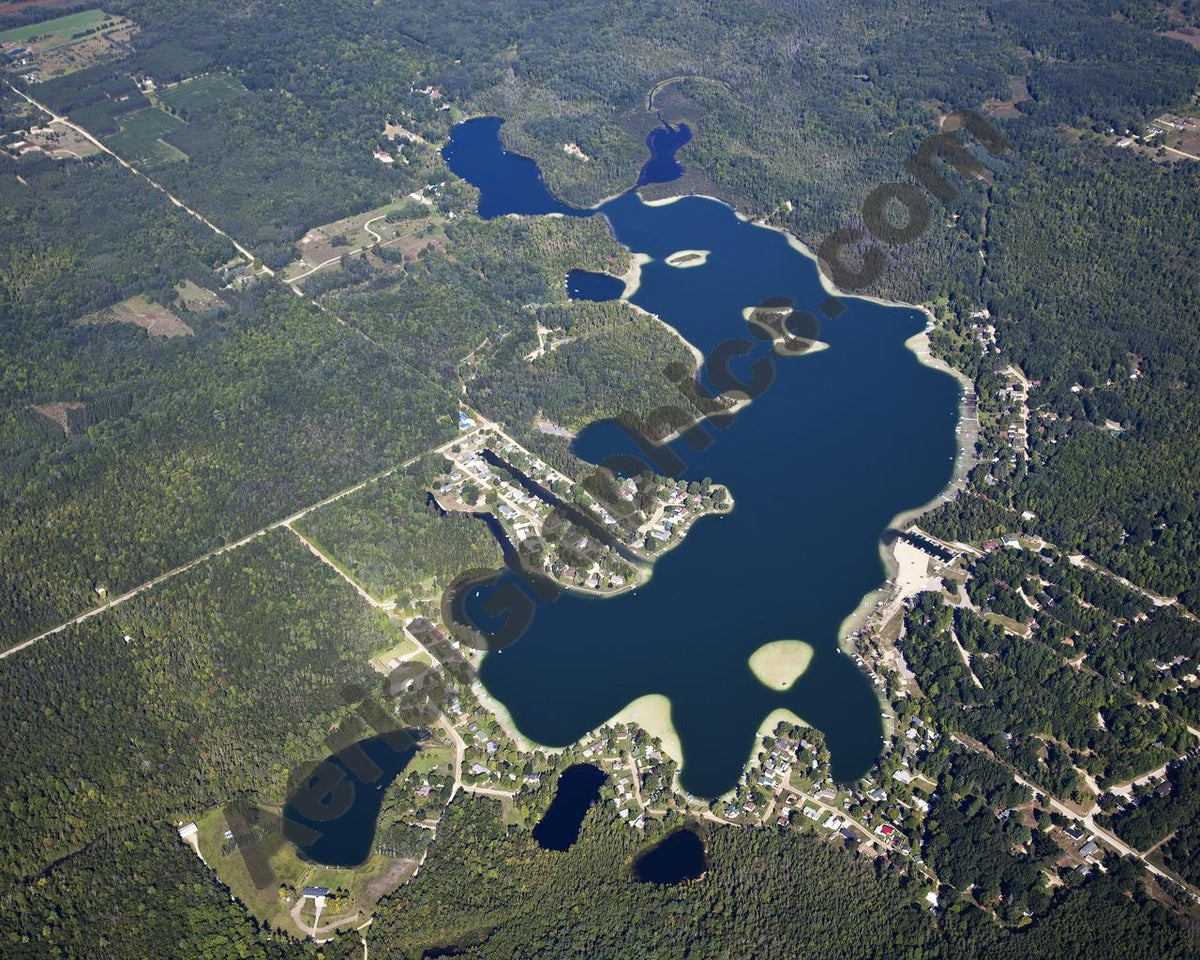 Aerial image of [5628] Littlefield Lake in Isabella, MI with No frame