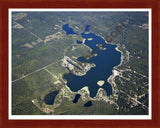 Aerial image of [5628] Littlefield Lake in Isabella, MI with Cherry Wood frame