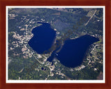 Aerial image of [5629] Pratt Lake in Gladwin, MI with Cherry Wood frame