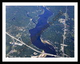 Aerial image of [5630] Sanford Lake in Midland, MI with Black Metal frame