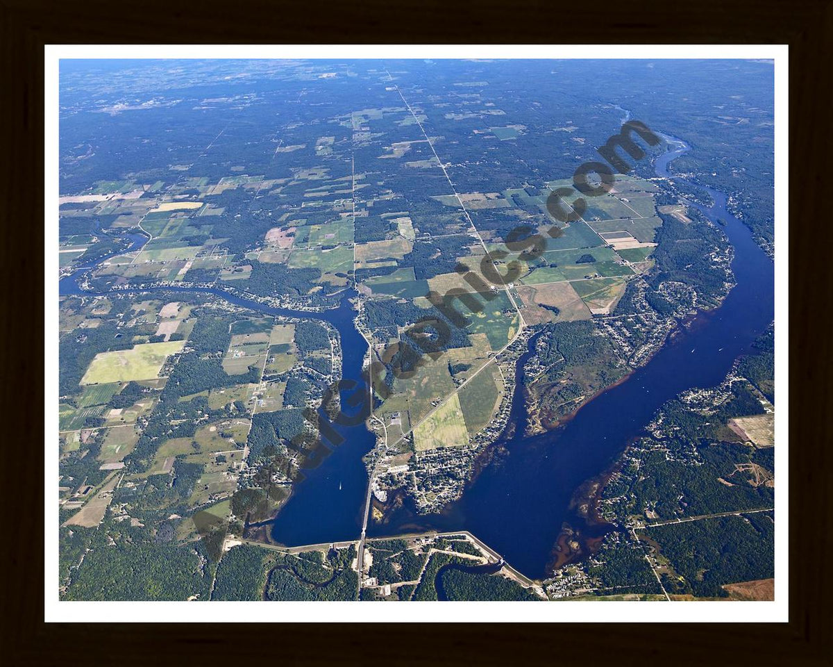 Aerial image of [5632] Wixom Lake in Gladwin, MI with Black Wood frame