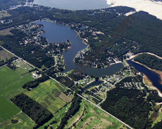 Aerial image of [5633] Upper Silver Lake in Oceana, MI with No frame