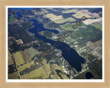 Aerial image of [5637] Long Lake in Hillsdale, MI with Natural Wood frame