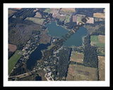 Aerial image of [5638] Hemlock Lake & Carpenter Lake in Hillsdale, MI with Black Metal frame