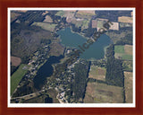 Aerial image of [5638] Hemlock Lake & Carpenter Lake in Hillsdale, MI with Cherry Wood frame