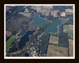 Aerial image of [5638] Hemlock Lake & Carpenter Lake in Hillsdale, MI with Black Wood frame