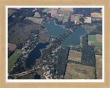 Aerial image of [5638] Hemlock Lake & Carpenter Lake in Hillsdale, MI with Natural Wood frame