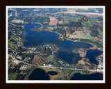 Aerial image of [5640] Baw Beese Lake in Hillsdale, MI with Black Wood frame