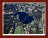 Aerial image of [5642] Pleasant Lake in Hillsdale, MI with Cherry Wood frame