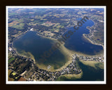 Aerial image of [5643] Devils Lake in Lenawee, MI with Black Wood frame